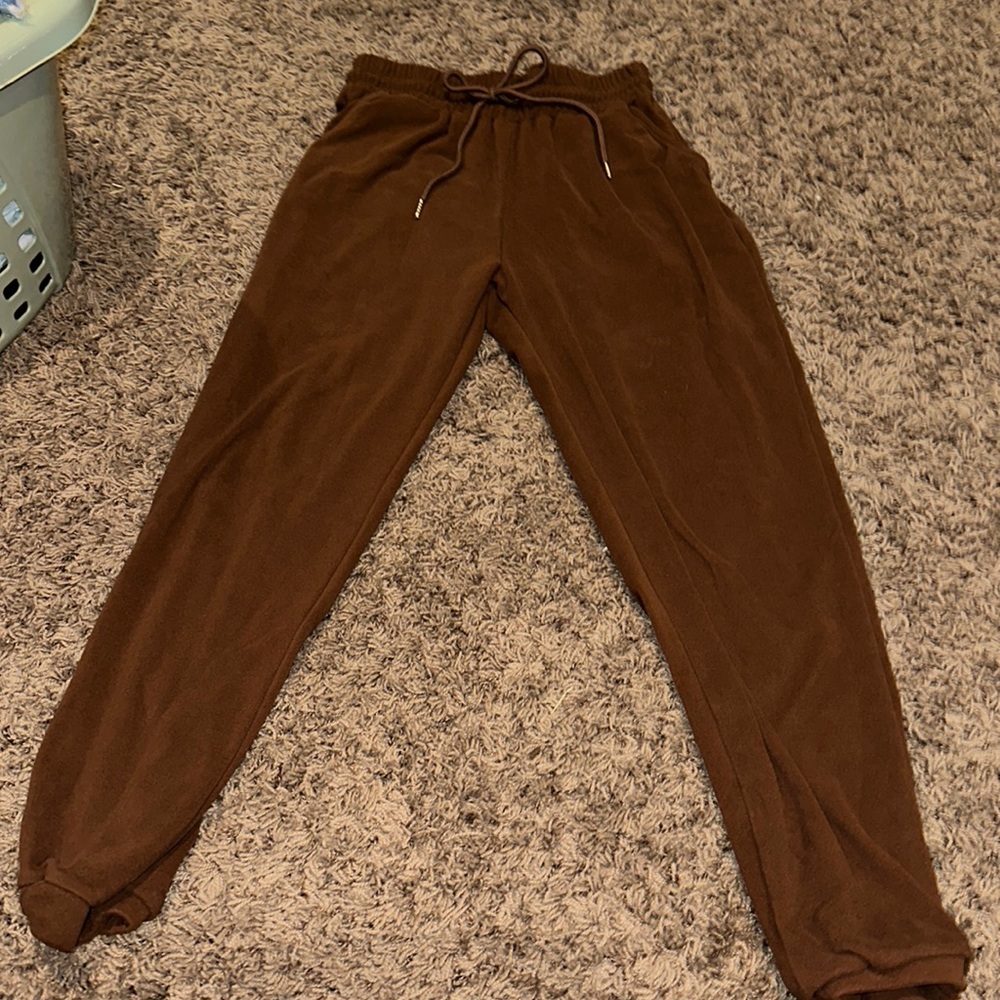 brown fleece joggers